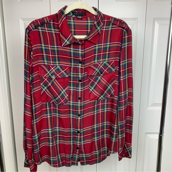 SANCTUARY Red Tartan button up shirt - Picture 1 of 4
